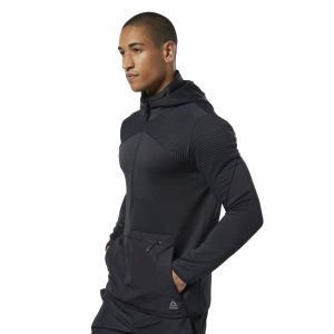 Bluza Z Kapturem Męskie Reebok Thermowarm Deltapeak Control Czarne PL 03NBHAE